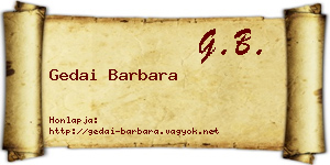 Gedai Barbara névjegykártya